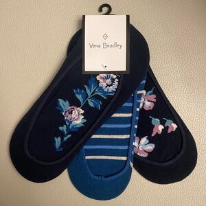 VERA BRADLEY Navy Floral Low-Cut Sock Liners (3 pack)
